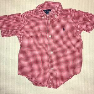 Ralph Lauren 2T Red & White Button up